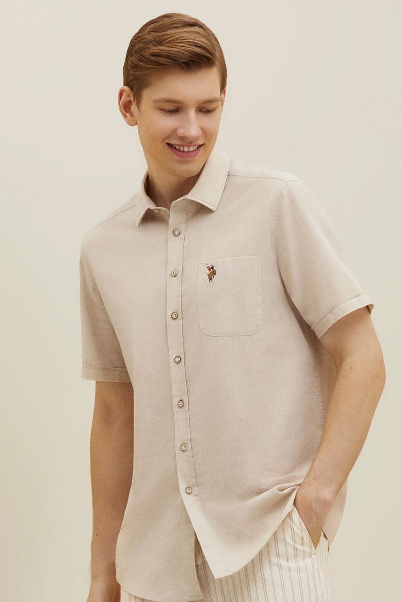 Erkek Taş Kısa Kollu Gömlek