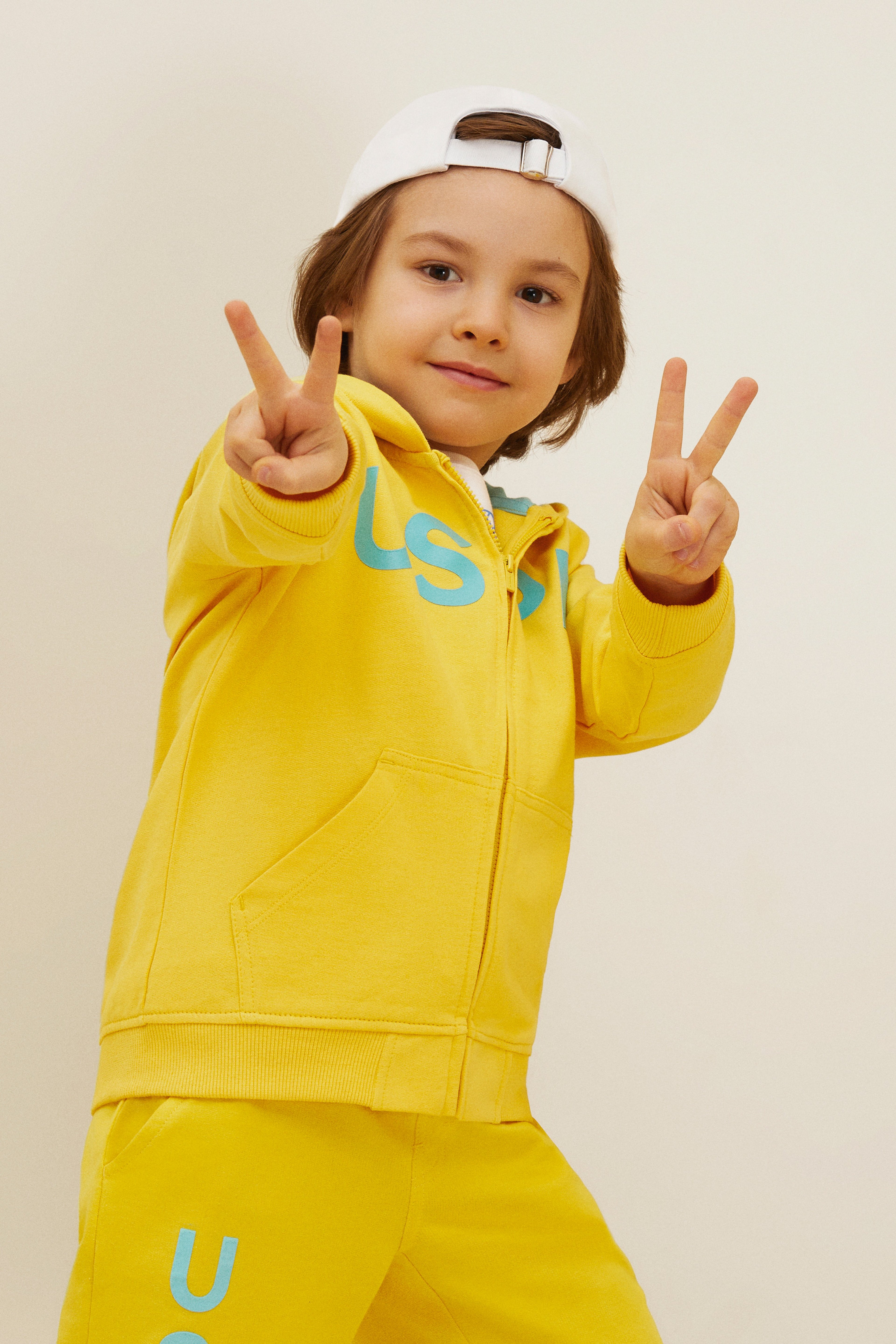 Erkek Çocuk Sarı Basic Sweatshirt - Image 1