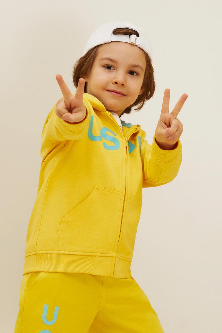 Erkek Çocuk Sarı Basic Sweatshirt