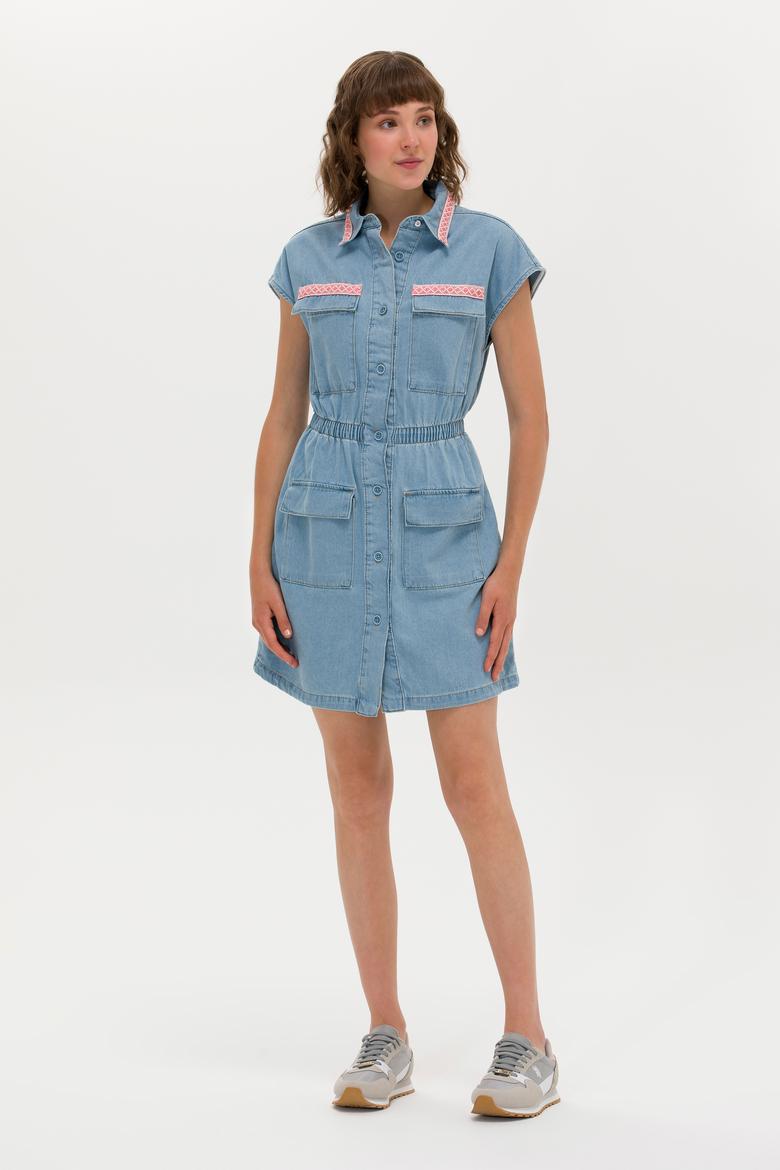 Kadın Mavi Jean Elbise - 50263052005