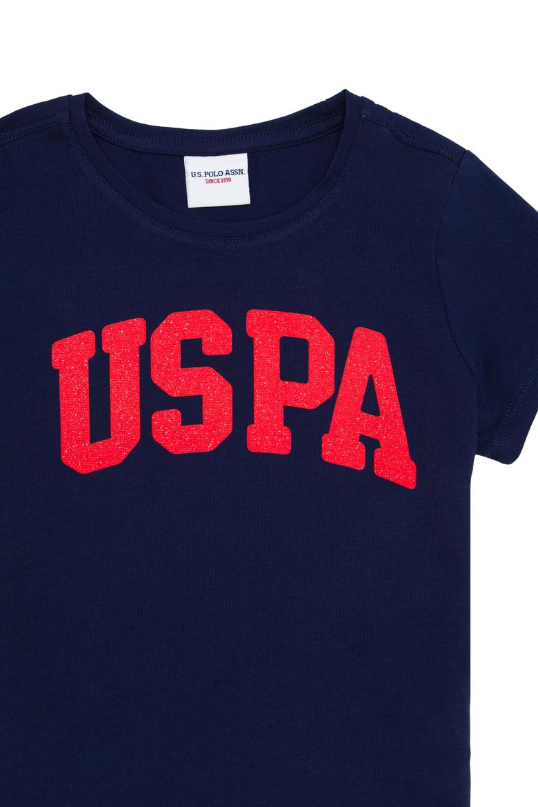 Kız Çocuk Lacivert Basic Bisiklet Yaka Tişört - 50276874033