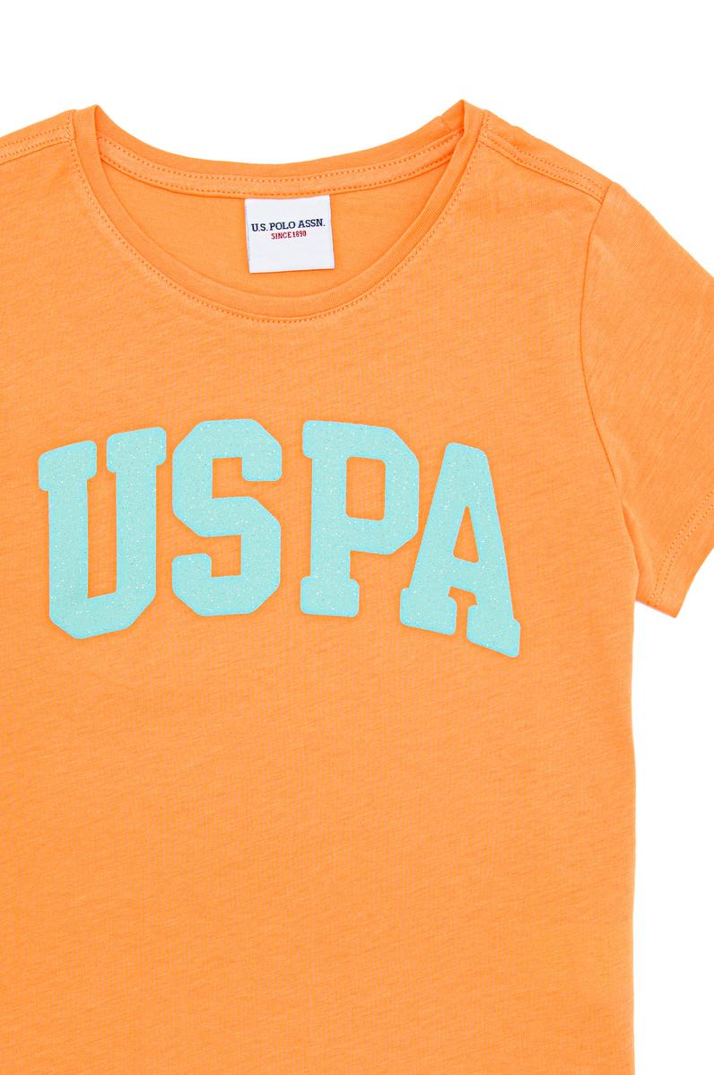 Kız Çocuk Turuncu Bisiklet Yaka Tişört