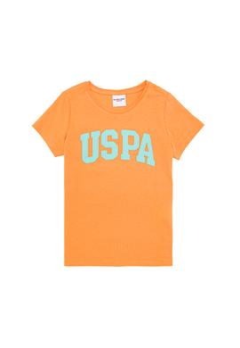 Kız Çocuk Turuncu Bisiklet Yaka Tişört - 50276874058