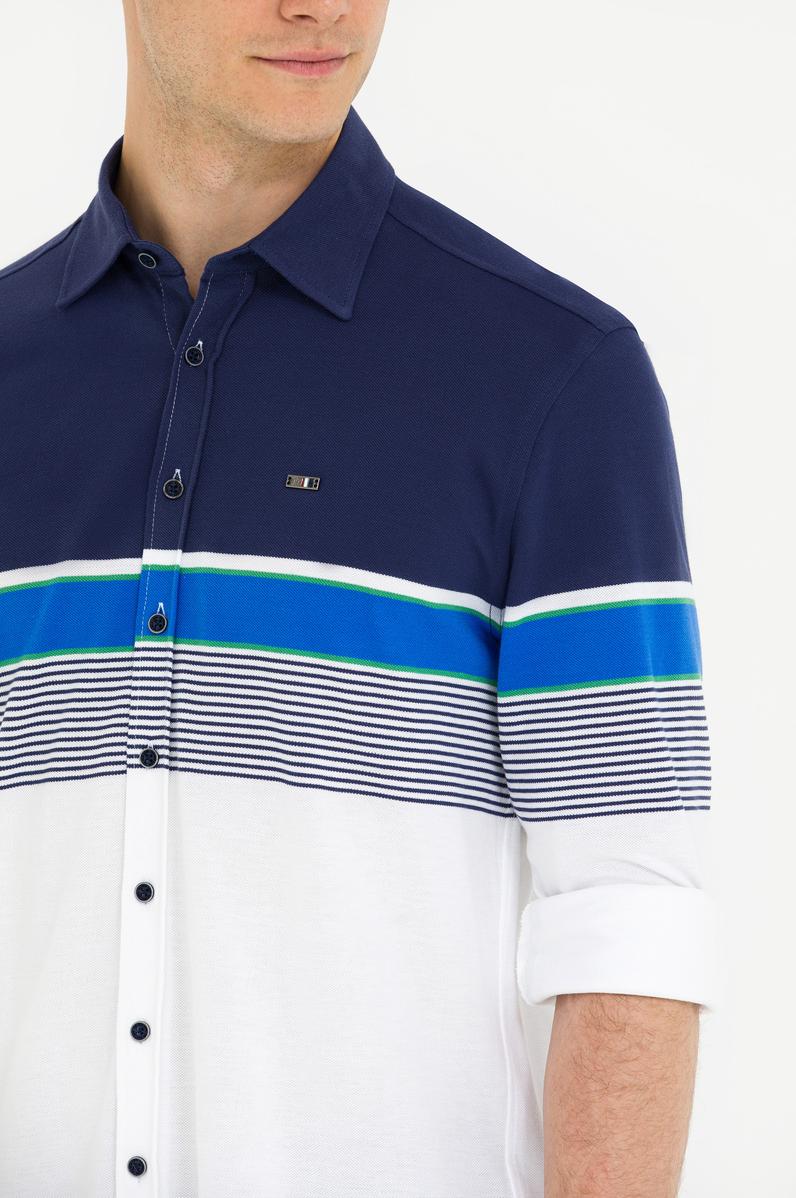 Erkek Lacivert Uzun Kollu Gömlek