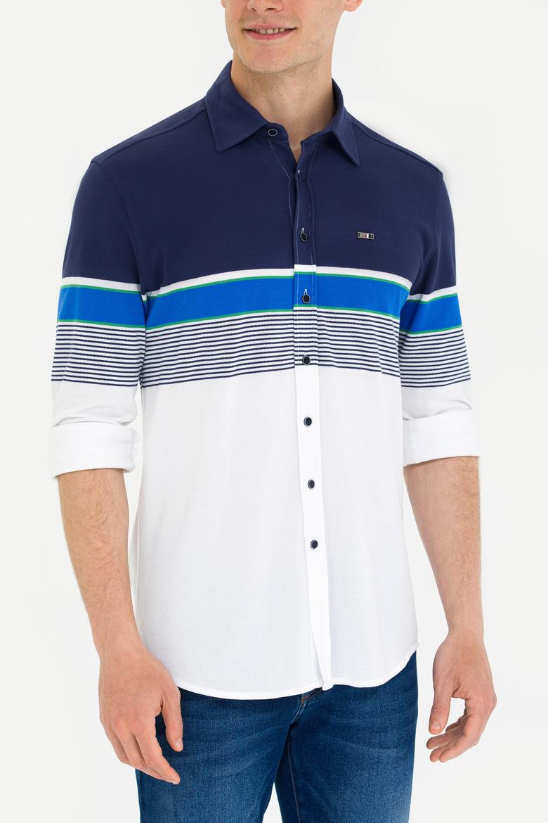 Erkek Lacivert Uzun Kollu Gömlek - 50267368014