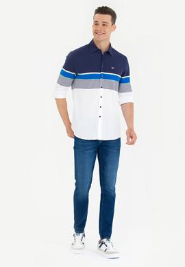 Erkek Lacivert Uzun Kollu Gömlek - 50267368014