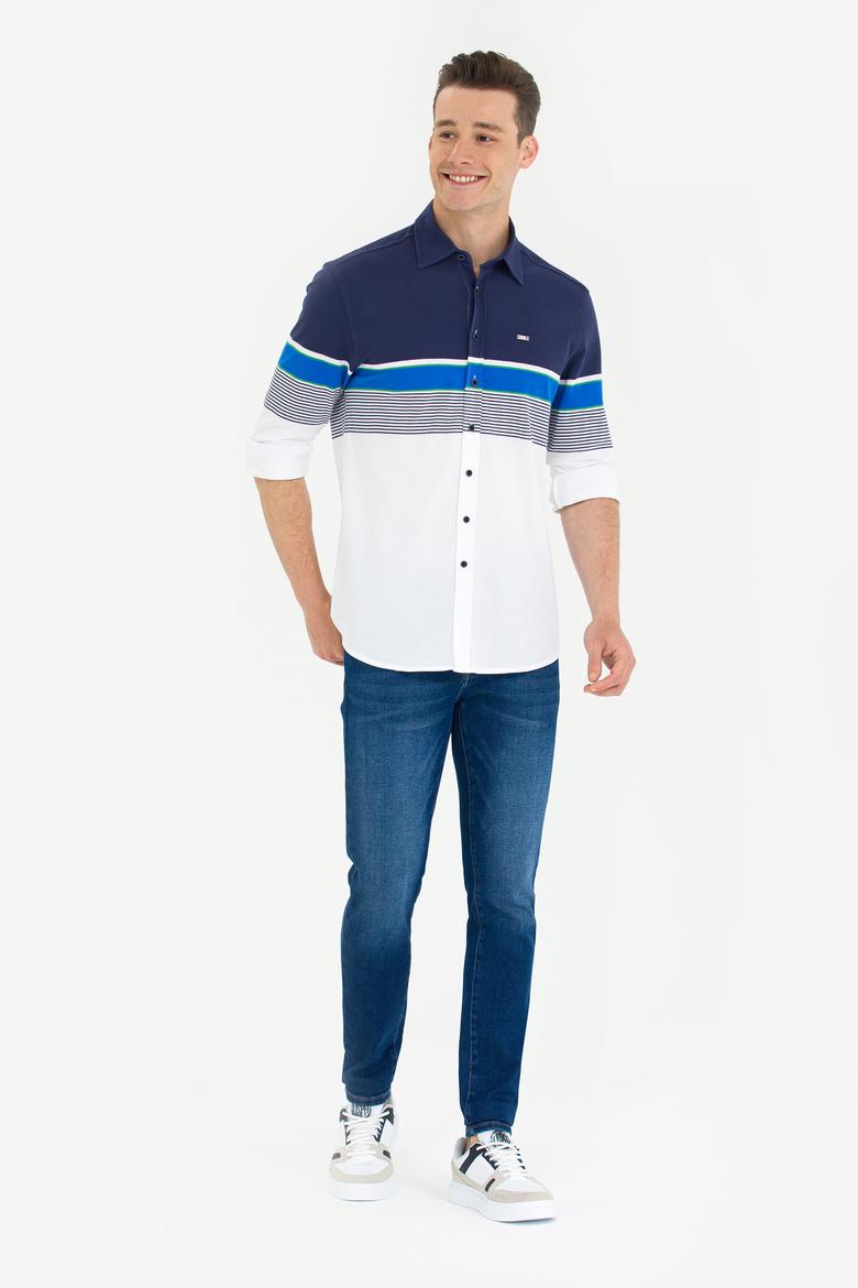 Erkek Lacivert Uzun Kollu Gömlek - 50267368014