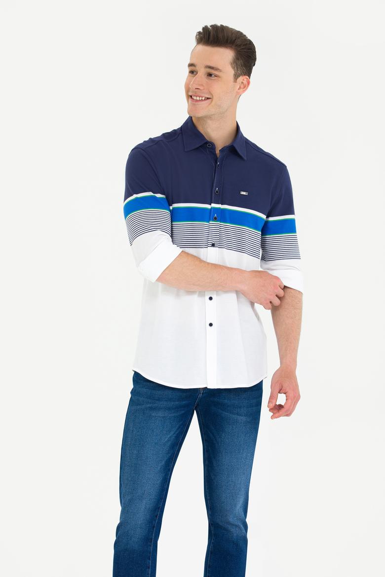 Erkek Lacivert Uzun Kollu Gömlek - 50267368014