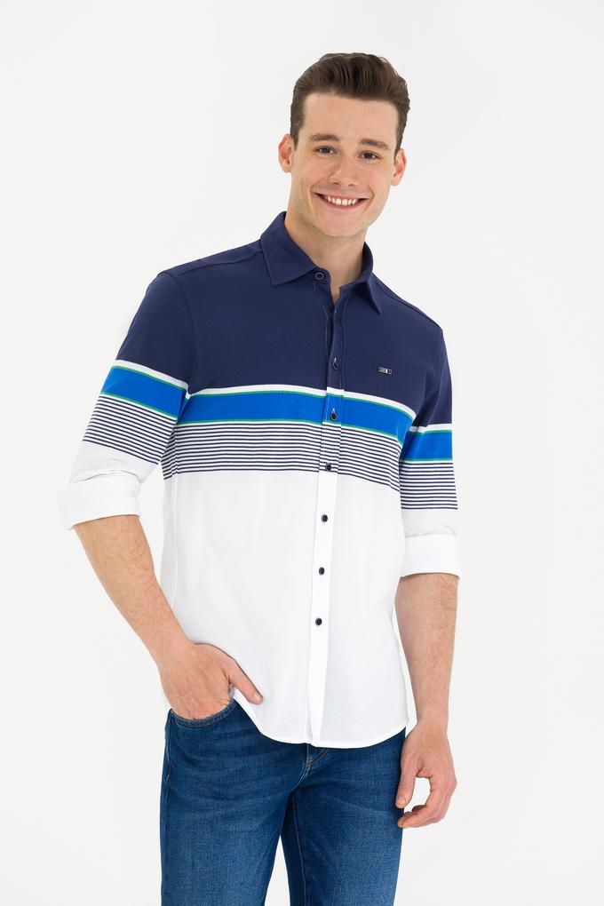 Erkek Lacivert Uzun Kollu Gömlek