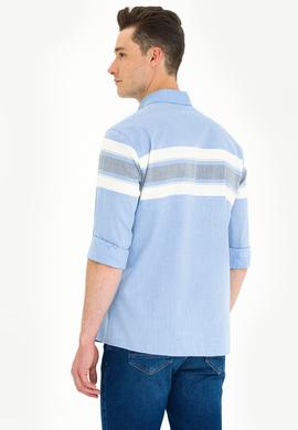 Erkek Saks Uzun Kollu Gömlek - 50264397012