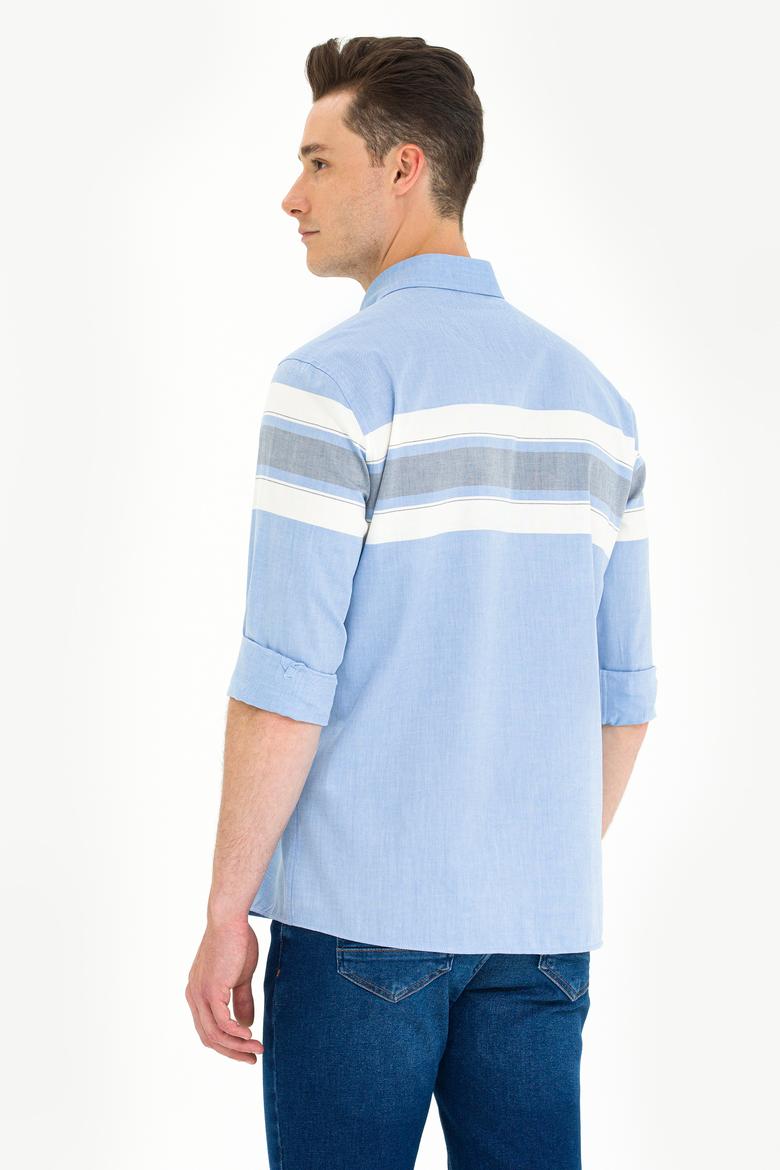 Erkek Saks Uzun Kollu Gömlek - 50264397012