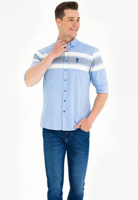 Erkek Saks Uzun Kollu Gömlek - 50264397012