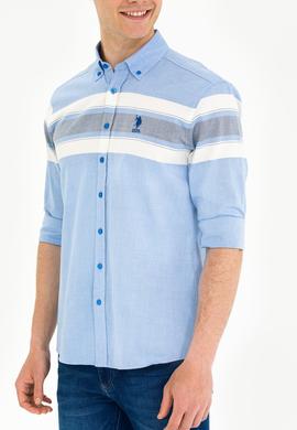 Erkek Saks Uzun Kollu Gömlek - 50264397012