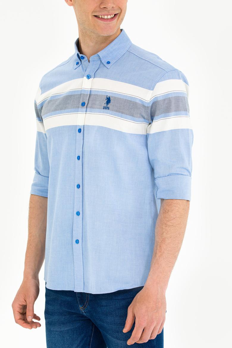 Erkek Saks Uzun Kollu Gömlek - 50264397012