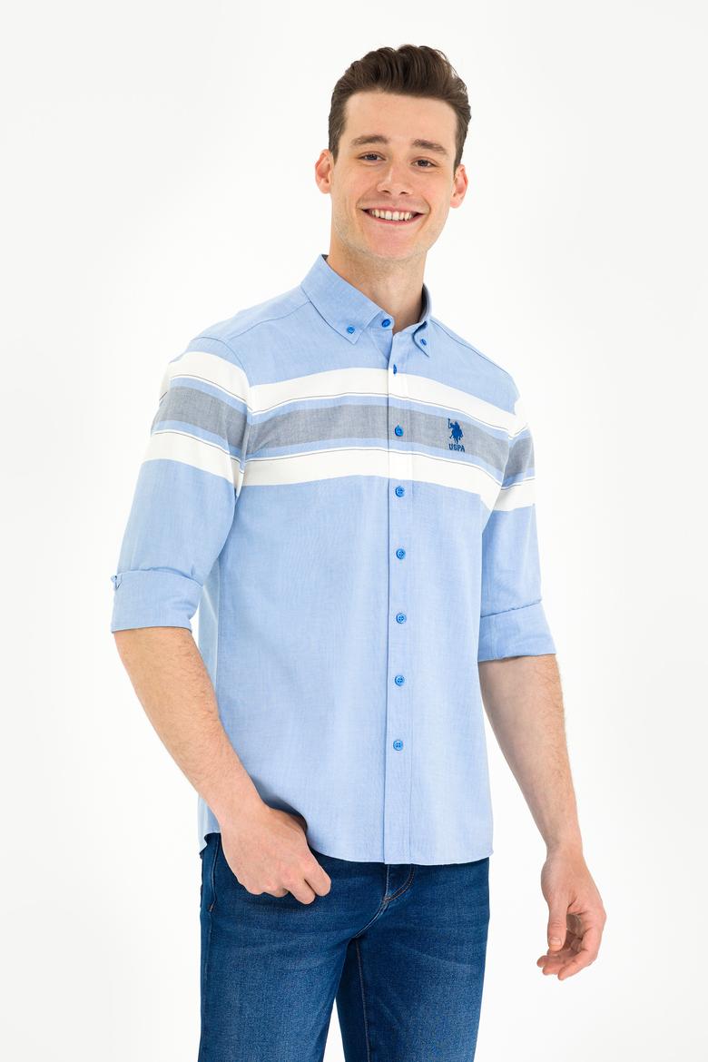 Erkek Saks Uzun Kollu Gömlek - 50264397012