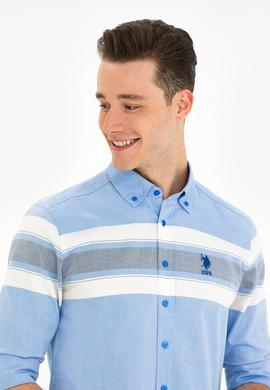 Erkek Saks Uzun Kollu Gömlek - 50264397012