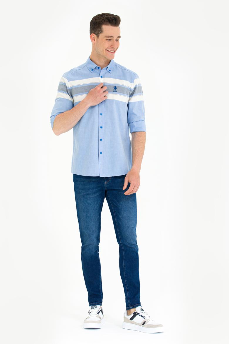 Erkek Saks Uzun Kollu Gömlek - 50264397012