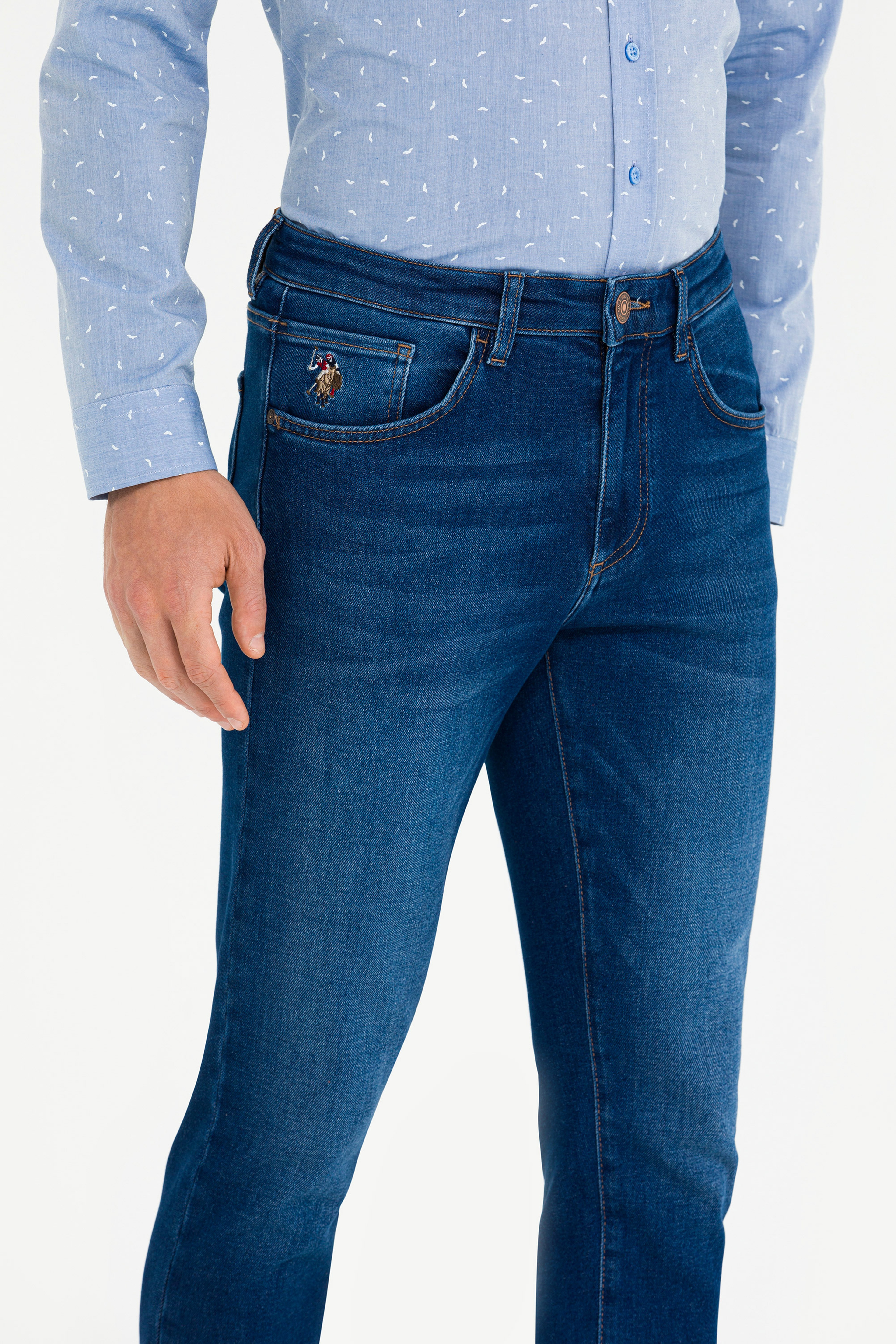 Erkek Koyu Mavi Jean Pantolon - Image 6
