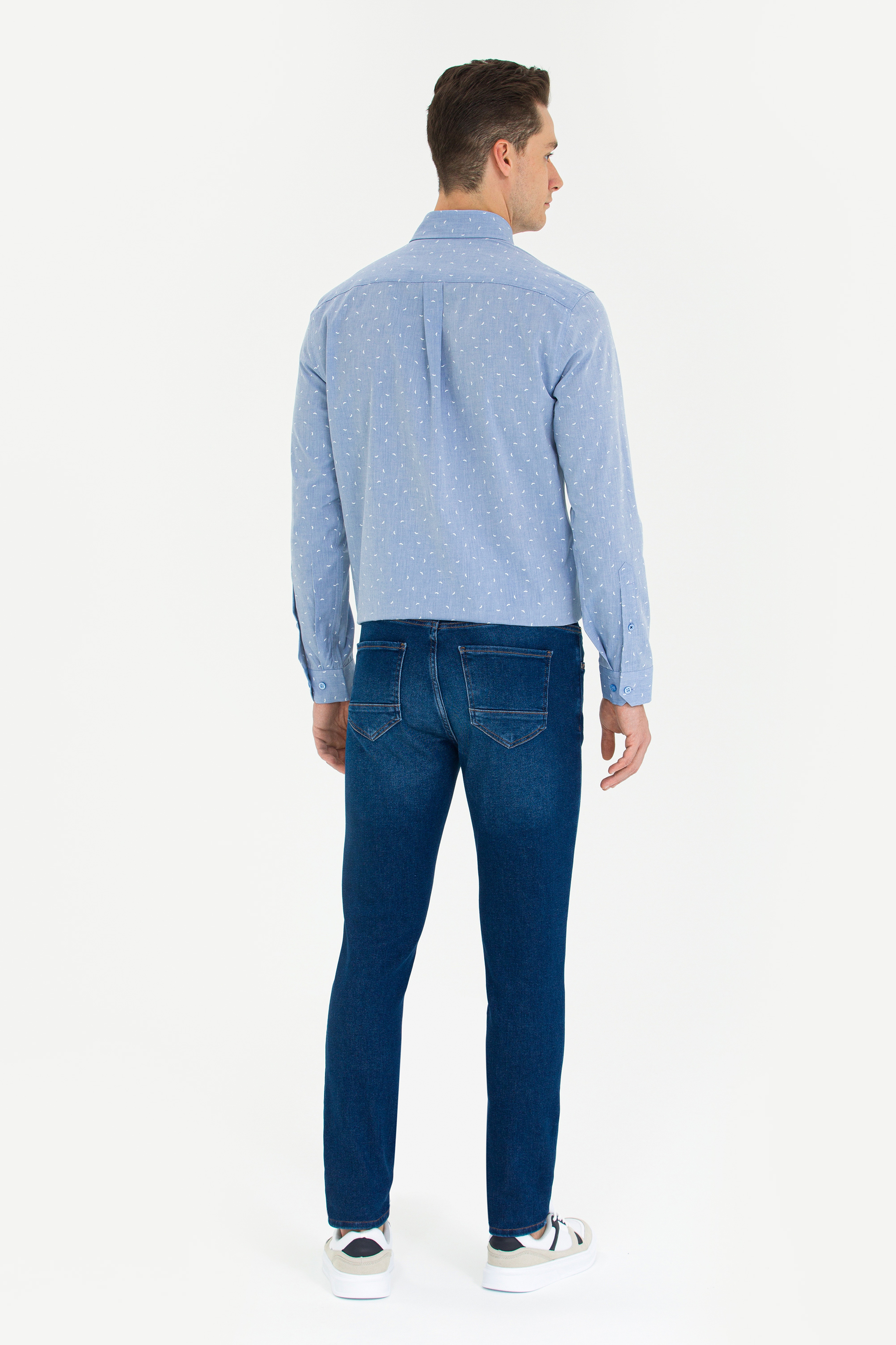 Erkek Koyu Mavi Jean Pantolon - Image 4