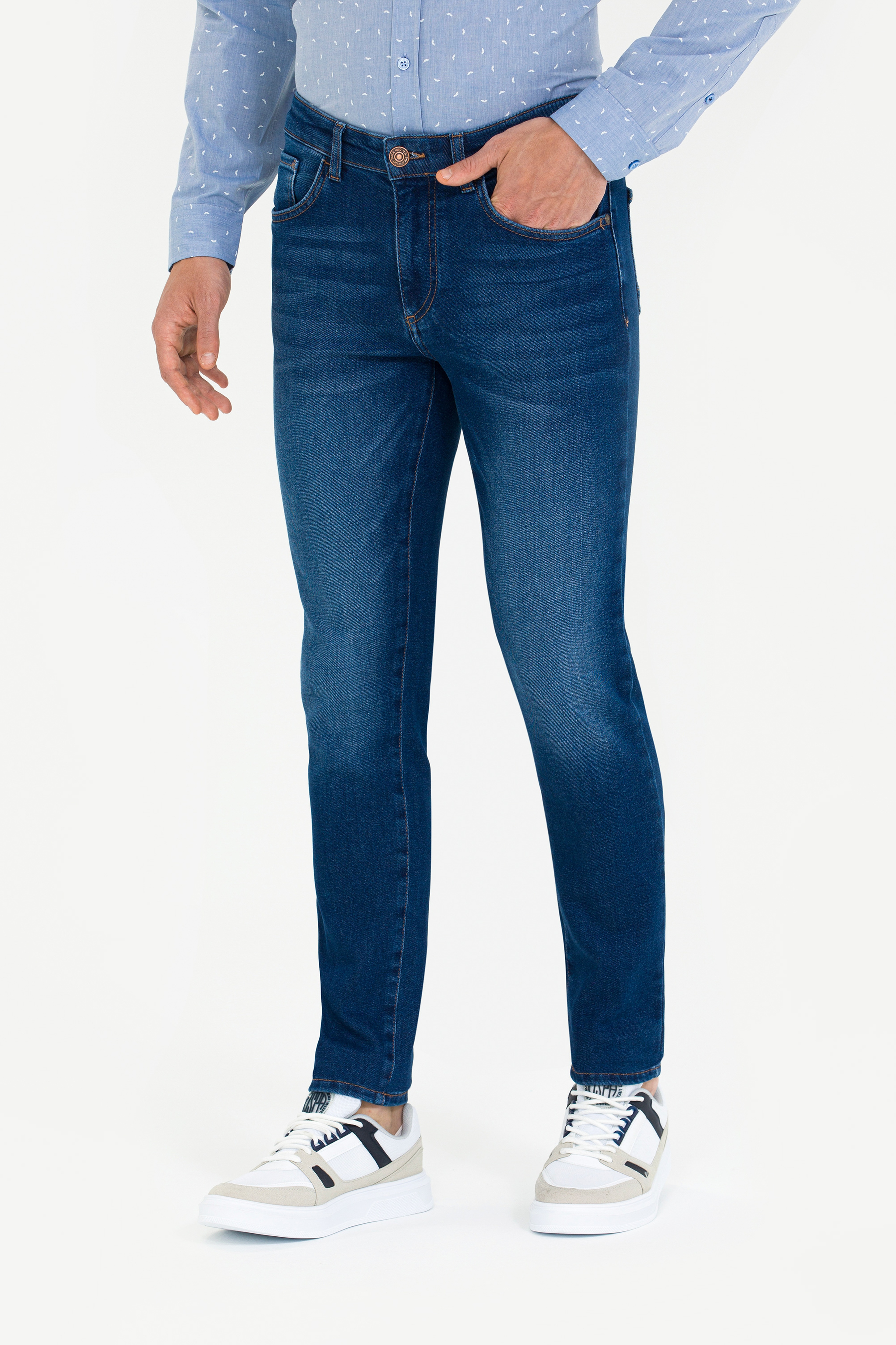 Erkek Koyu Mavi Jean Pantolon