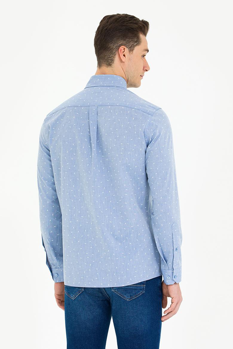 Erkek Mavi Uzun Kollu Gömlek - 50275858001