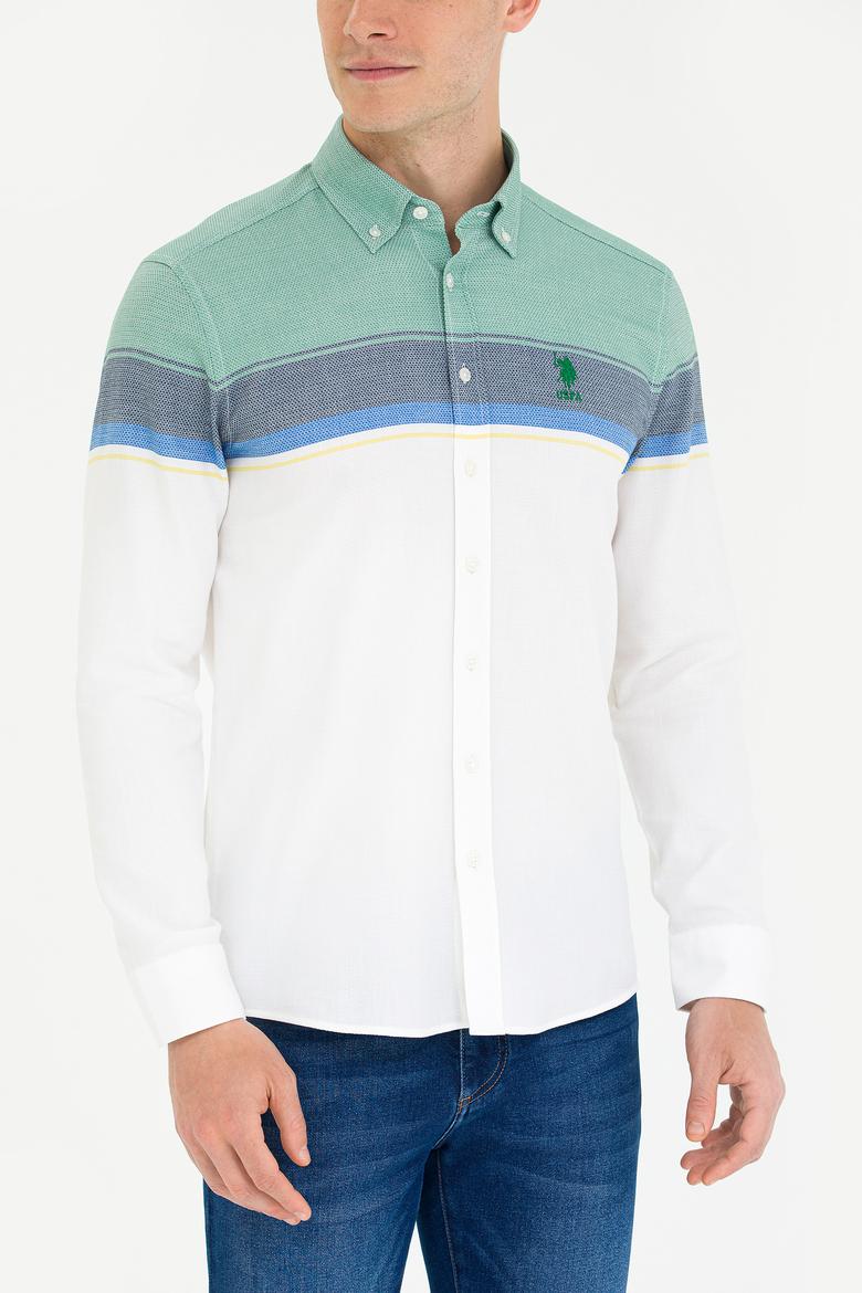 Erkek Yeşil Uzun Kollu Gömlek - 50263129017