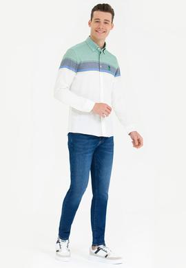 Erkek Yeşil Uzun Kollu Gömlek - 50263129017