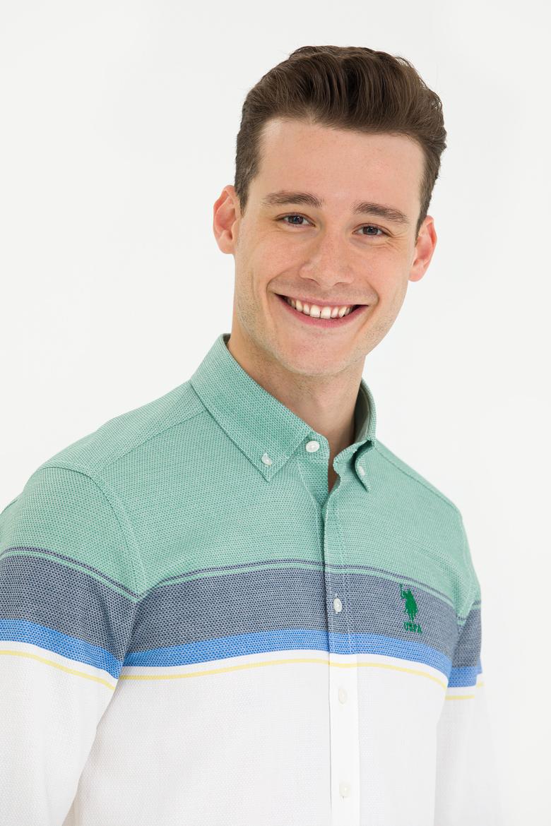 Erkek Yeşil Uzun Kollu Gömlek - 50263129017