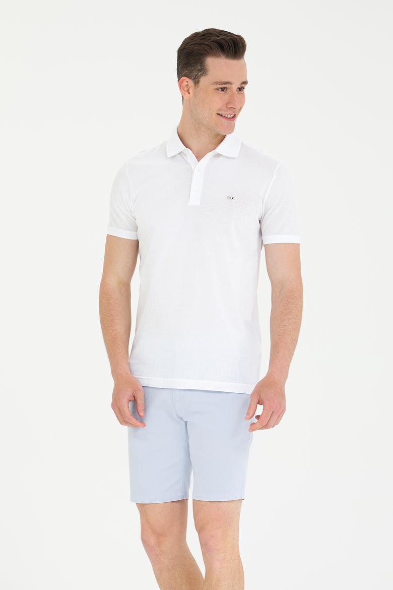 Erkek Beyaz Polo Yaka Tişört