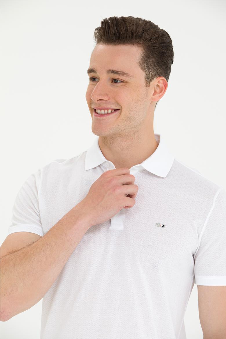 Erkek Beyaz Polo Yaka Tişört - 50263353001