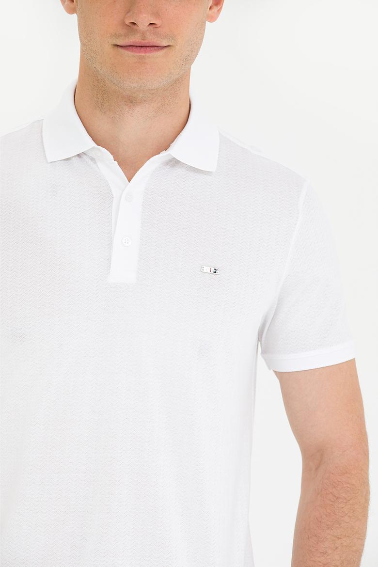 Erkek Beyaz Polo Yaka Tişört - 50263353001