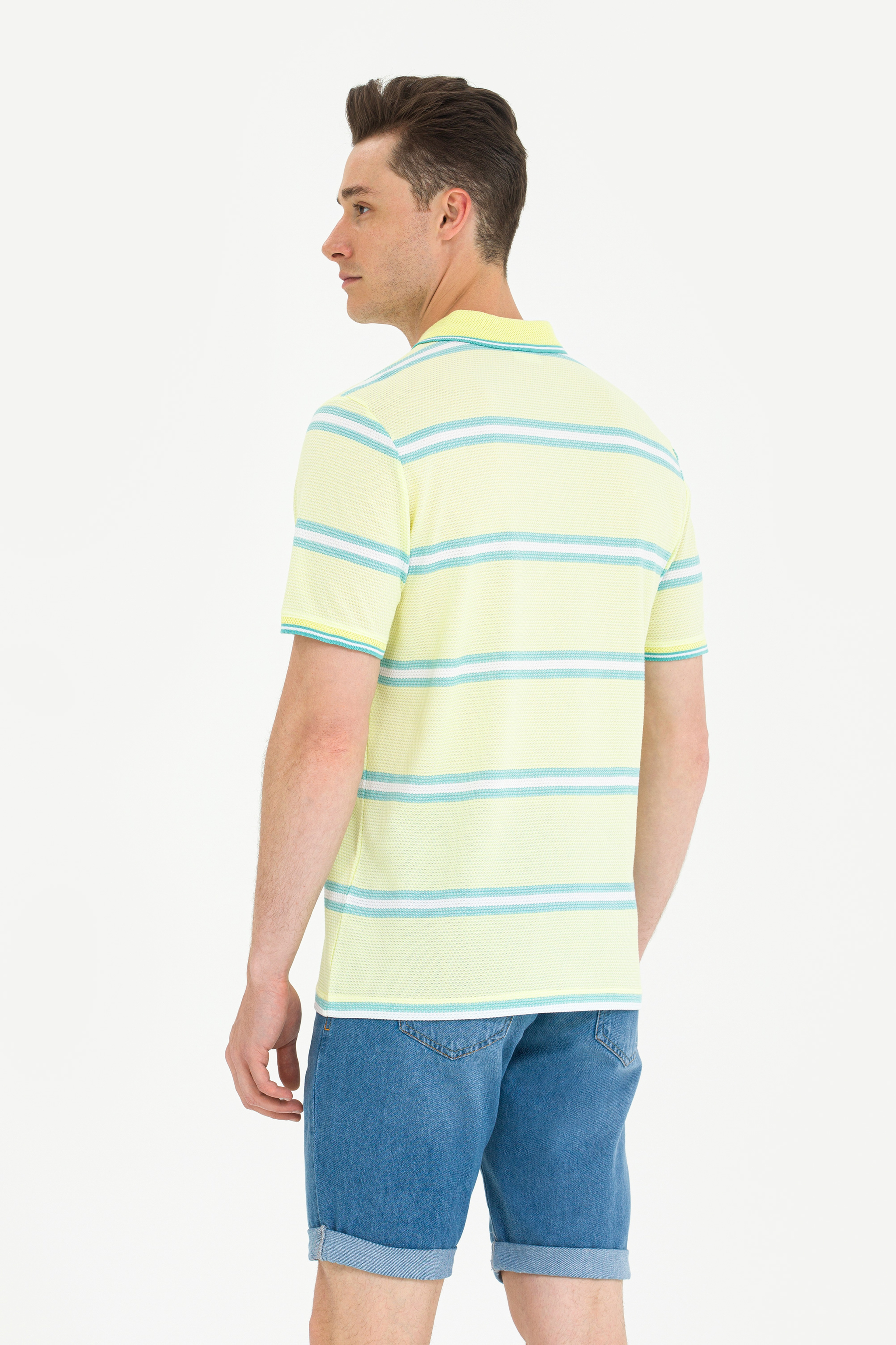 Erkek Açık Sarı Polo Yaka Tişört - Image 5
