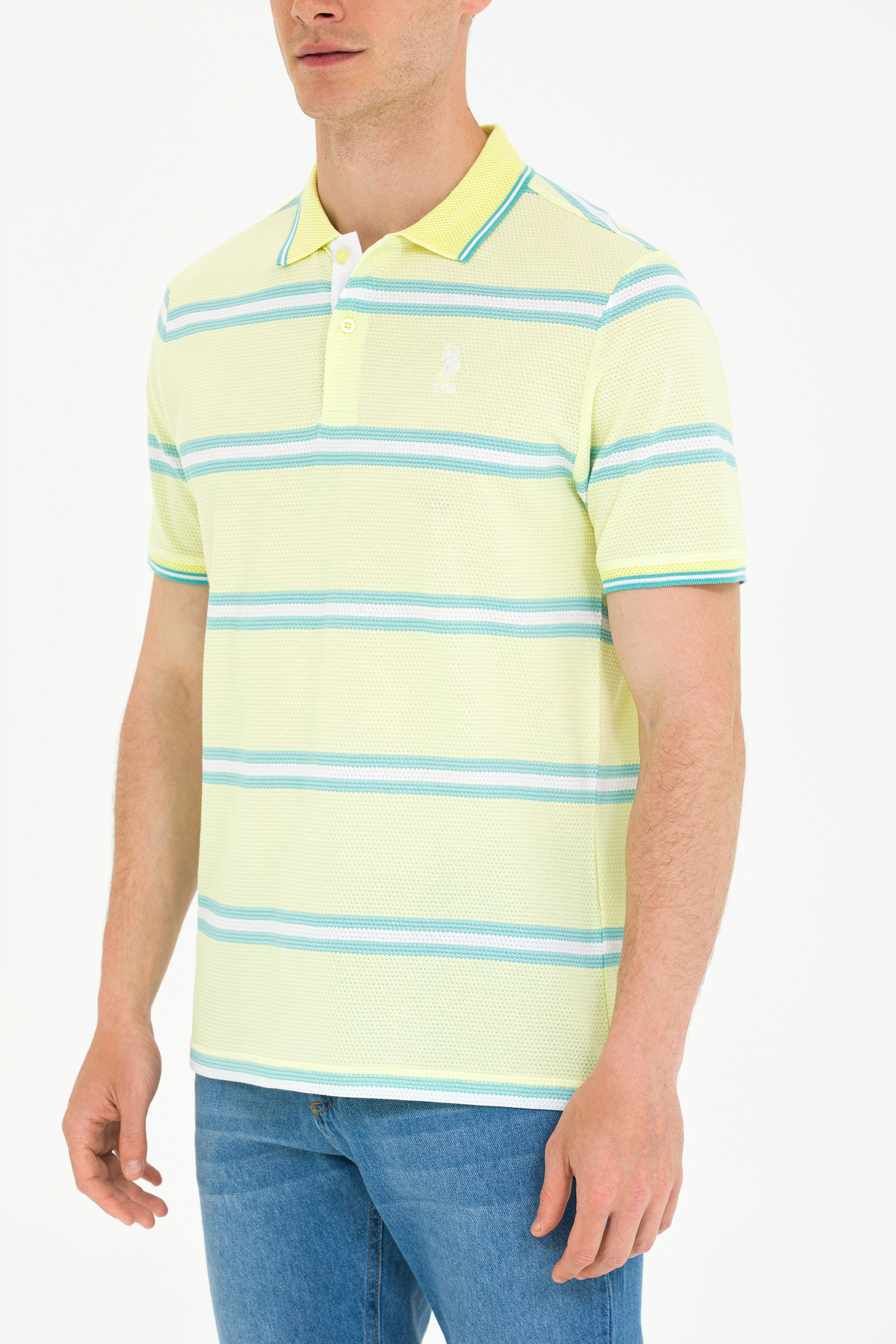 Erkek Açık Sarı Polo Yaka Tişört