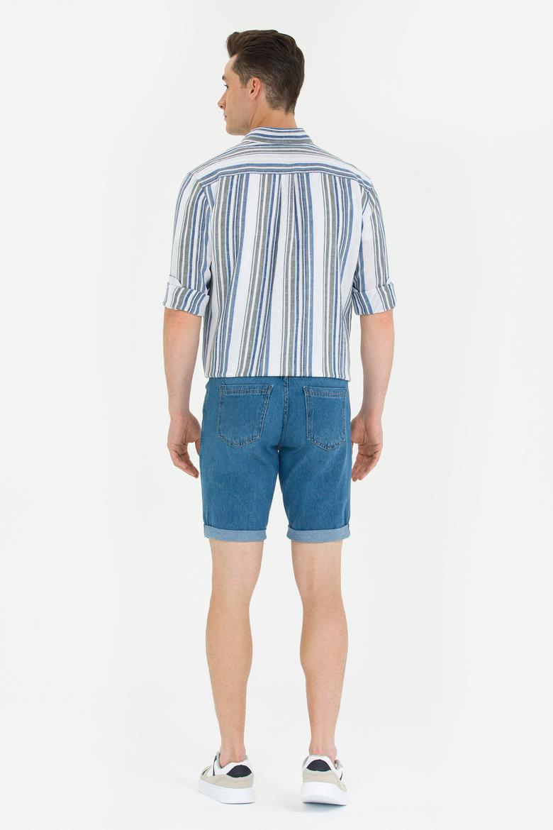Erkek Mavi Jean Şort - 50264295003