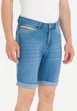 Erkek Açık Mavi Jean Şort - 50264296004