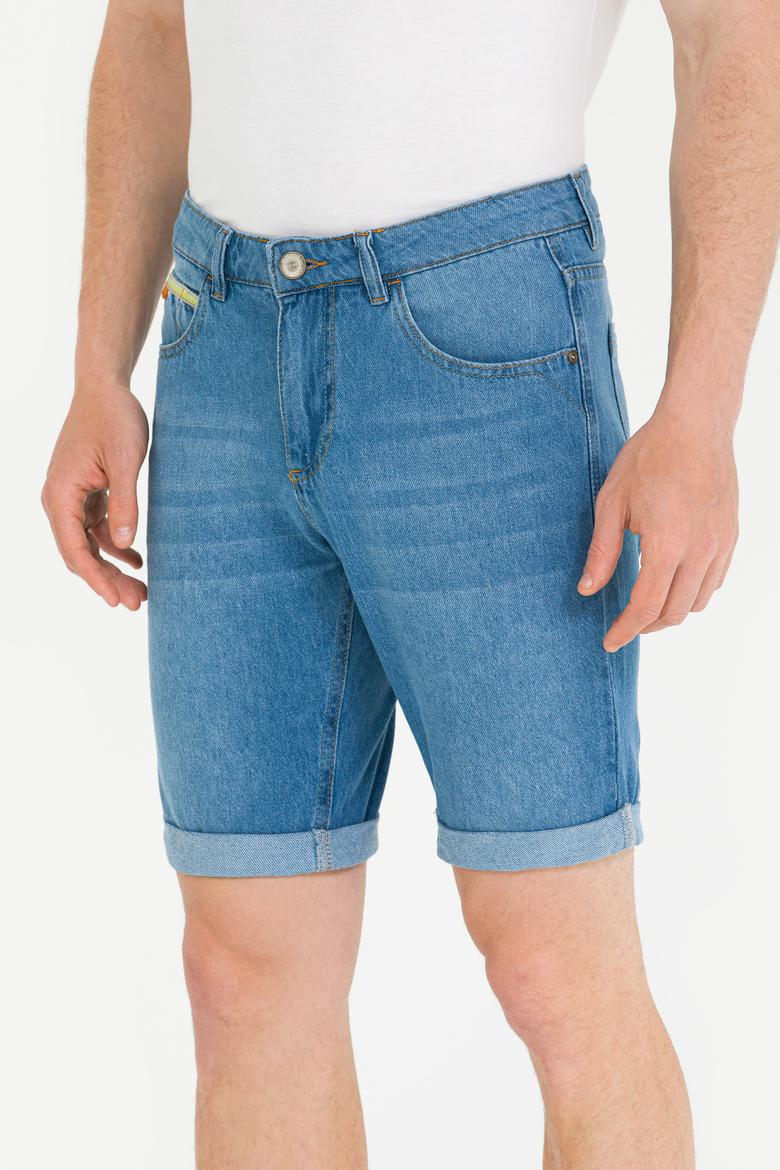 Erkek Açık Mavi Jean Şort - 50264296004