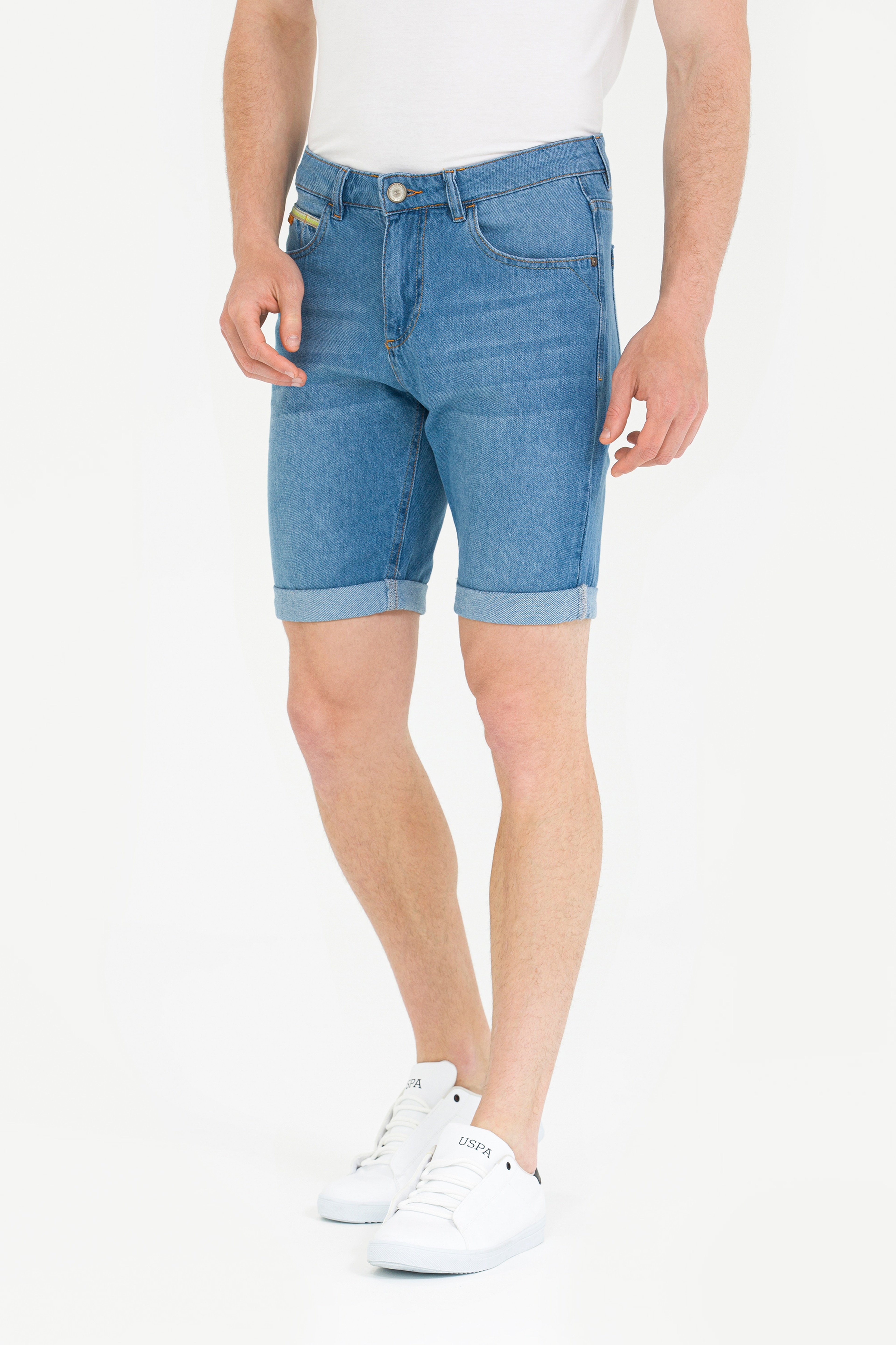 Erkek Açık Mavi Jean Şort