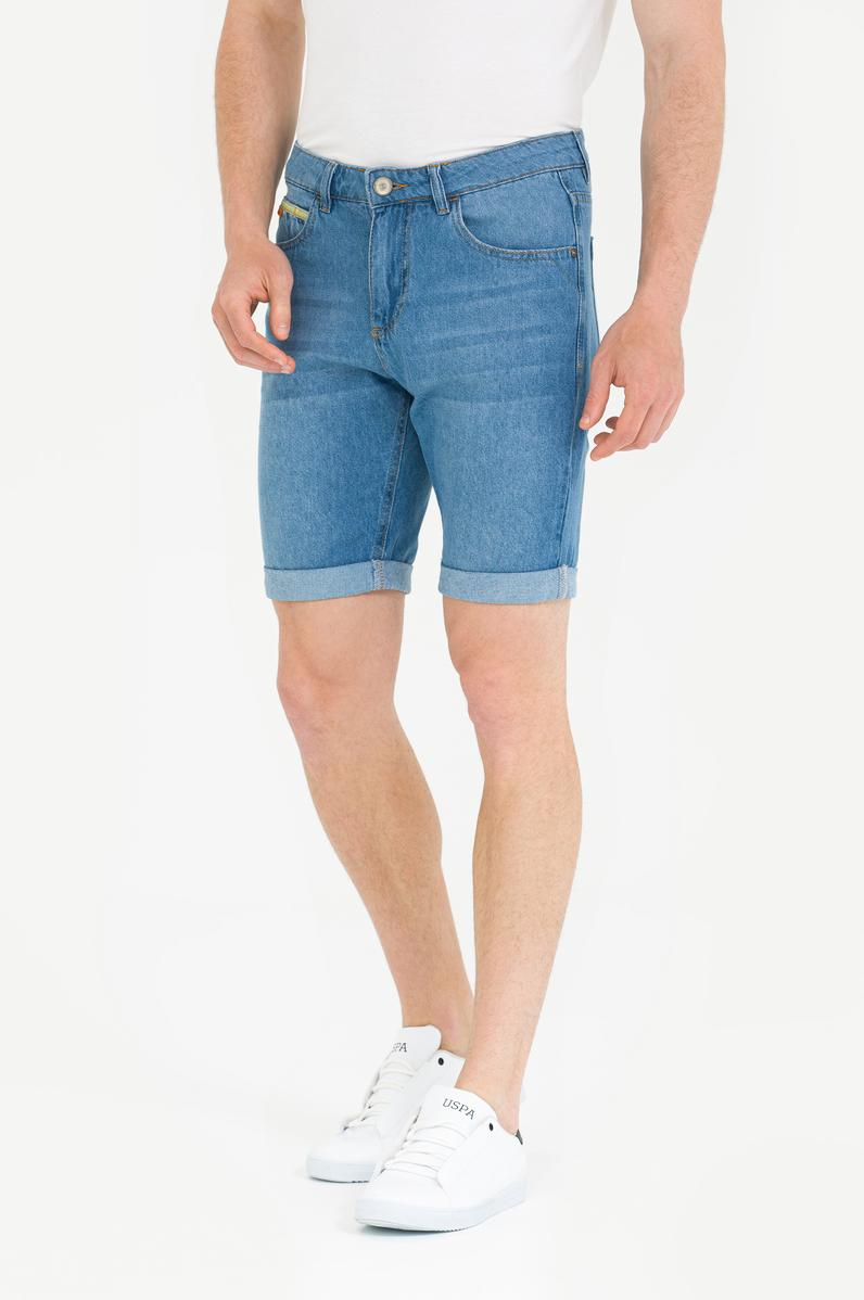 Erkek Açık Mavi Jean Şort