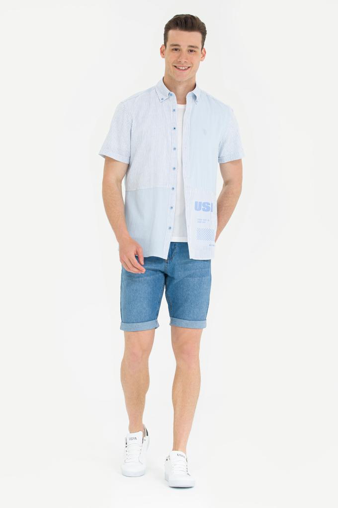 Erkek Açık Mavi Jean Şort