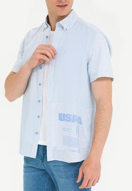 Erkek Mavi Kısa Kollu Gömlek - 50263754006