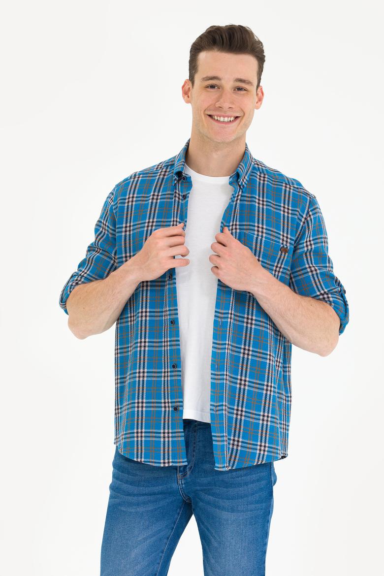 Erkek Oduncu Saks Gömlek