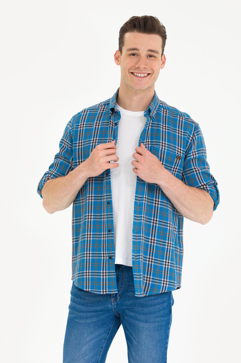 Erkek Oduncu Saks Gömlek