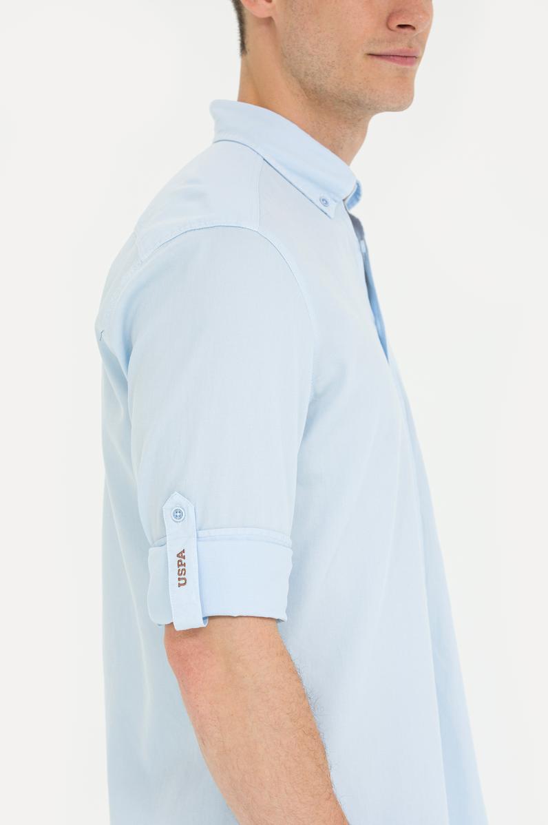 Erkek Mavi Uzun Kollu Gömlek