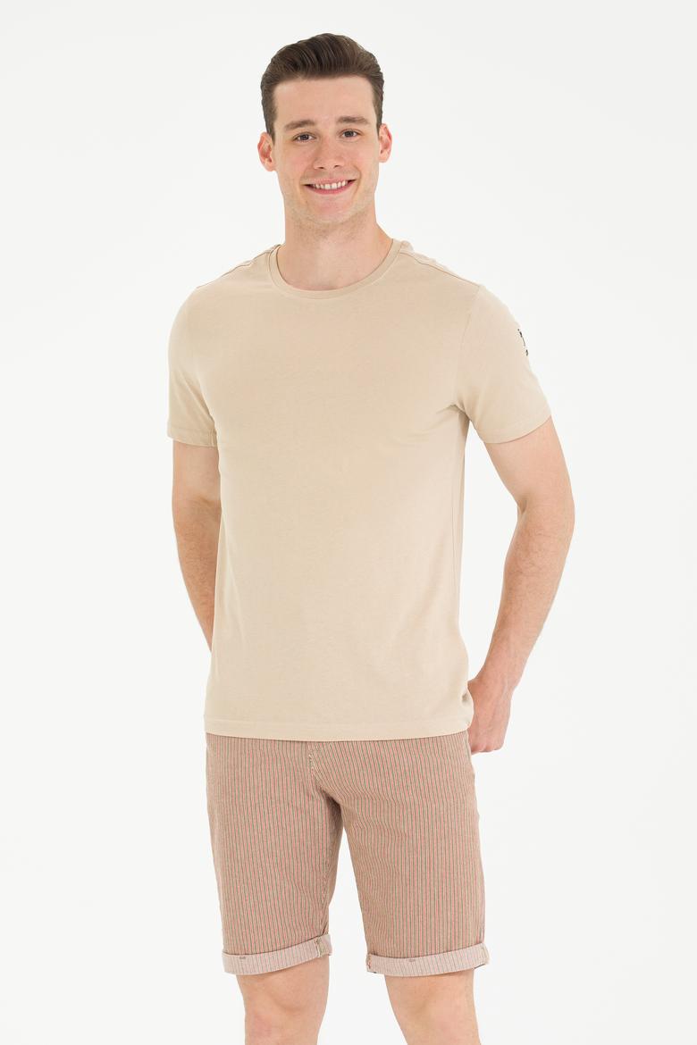 Erkek Taş Basic Bisiklet Yaka Tişört - 50264916111