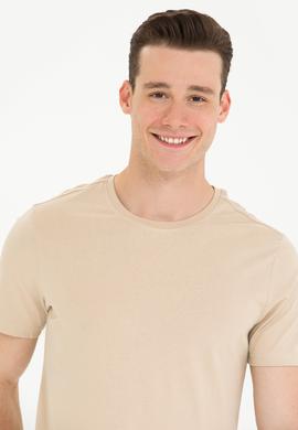 Erkek Taş Basic Bisiklet Yaka Tişört - 50264916111