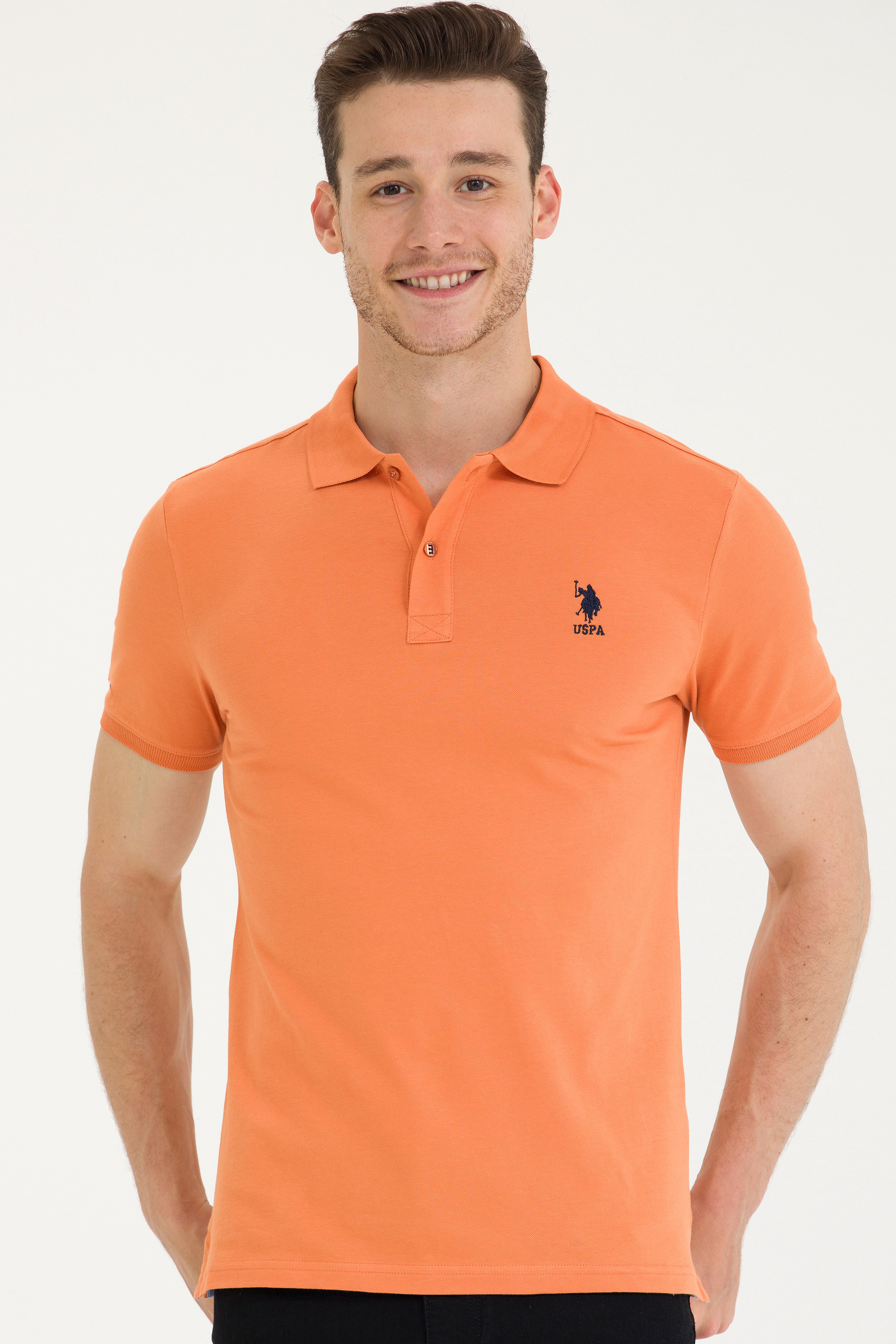 Erkek Kiremit Basic Polo Yaka Tişört - Image 1