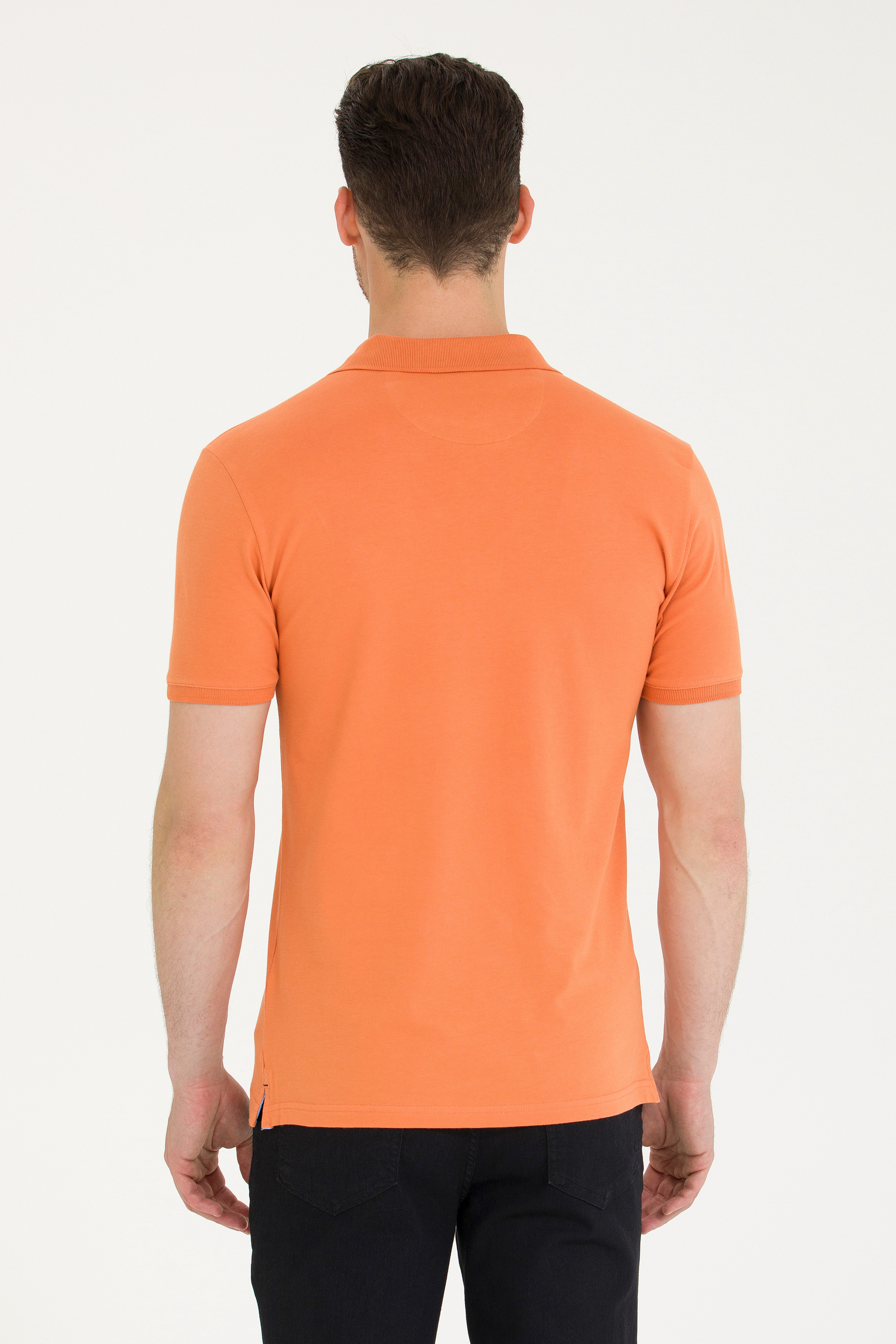 Erkek Kiremit Basic Polo Yaka Tişört - Image 5