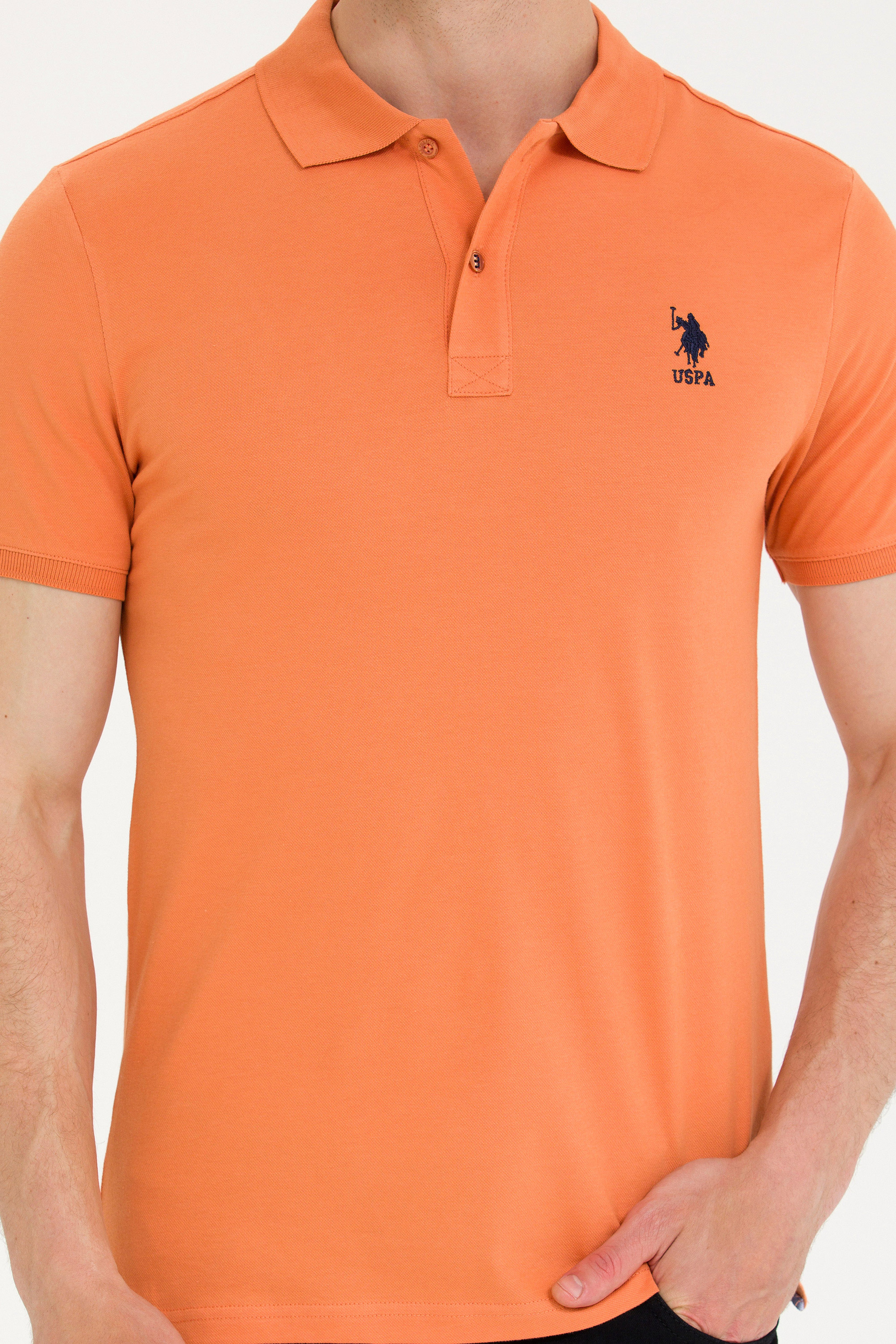 Erkek Kiremit Basic Polo Yaka Tişört - Image 6