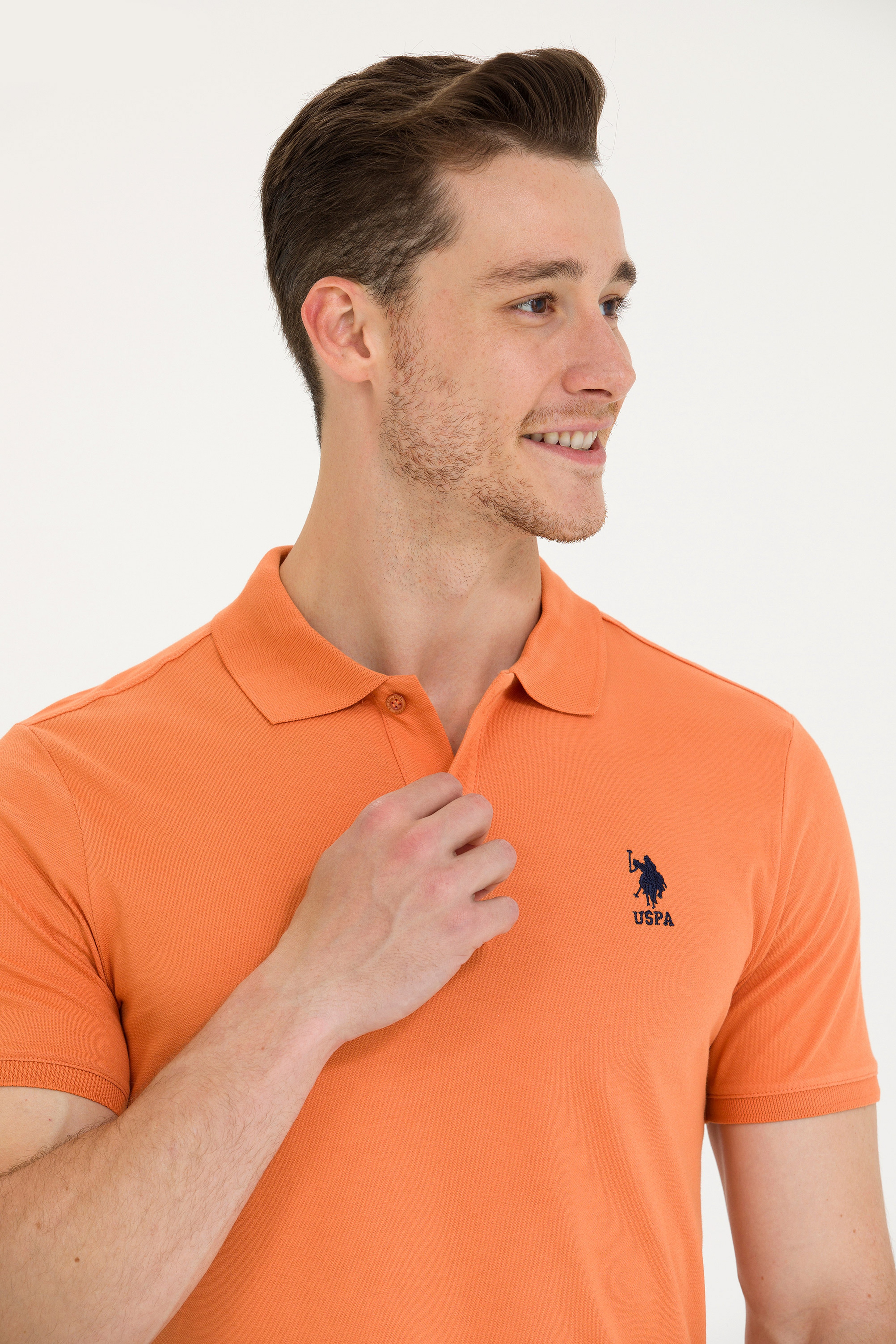 Erkek Kiremit Basic Polo Yaka Tişört - Image 2