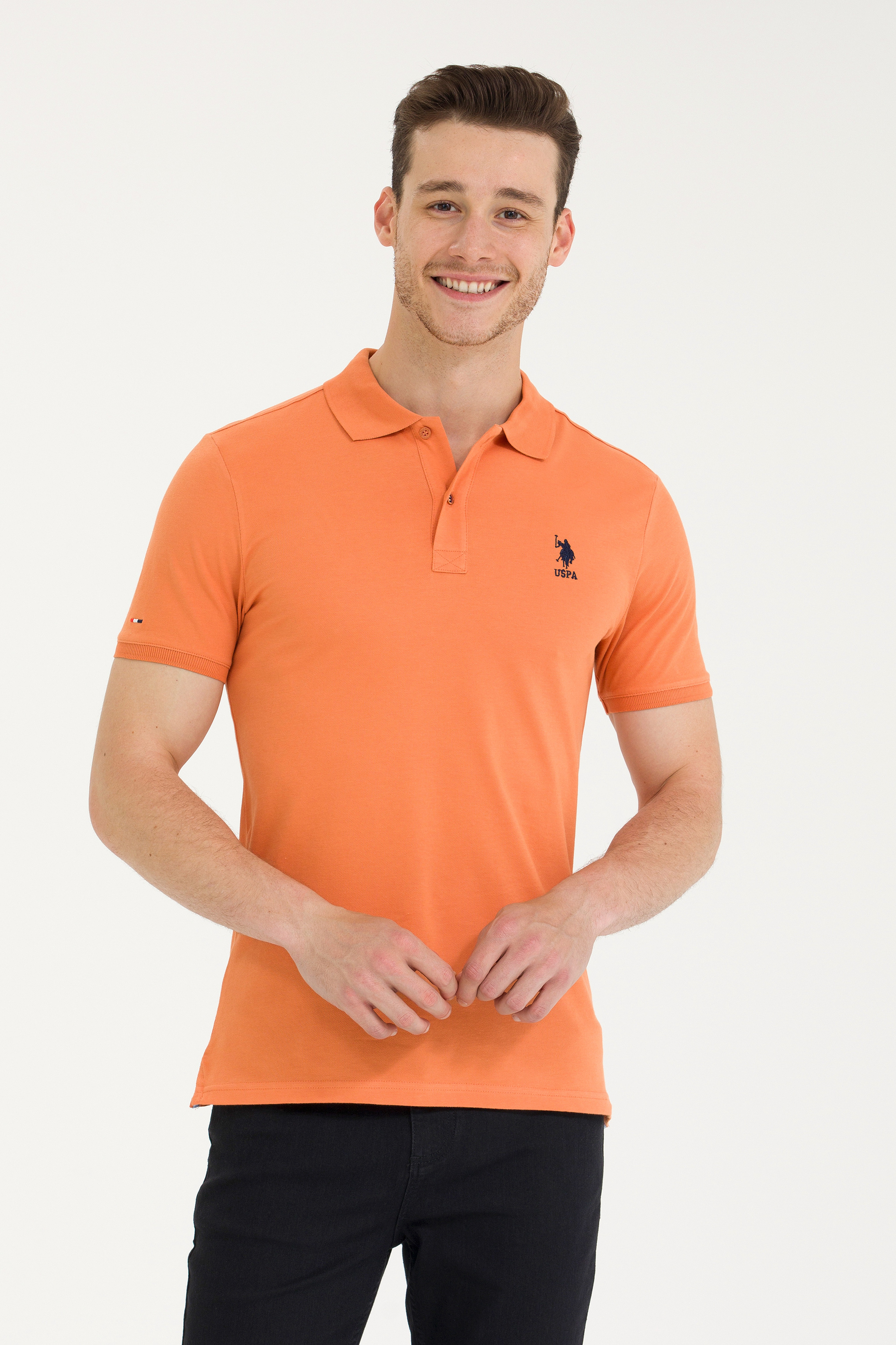 Erkek Kiremit Basic Polo Yaka Tişört - Image 3